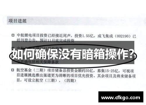 如何确保没有暗箱操作？